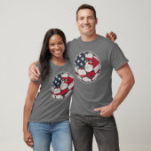 USA Flag Soccer Ball Patriotic American Football T-shirt (Unisex)