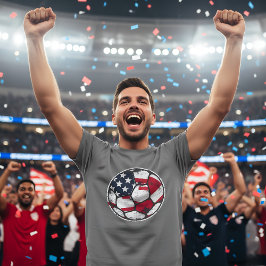 USA Flag Soccer Ball Patriotic American Football T-shirt