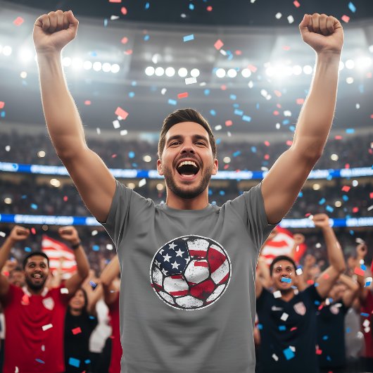 USA Flag Soccer Ball Patriotic American Football T-shirt