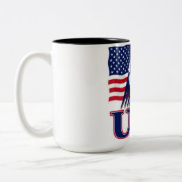 USA Flag & Soccer Ball Two-Tone Mug – Patriotic Sp Tweekleurige Koffiemok