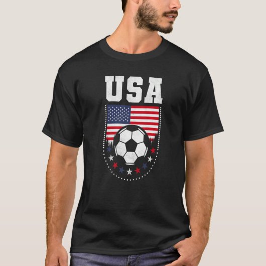 Usa Flag Soccer Fan T-shirt (Voorkant)