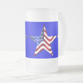Usa Flag Star Bevroren 16 oz Mok van glas (Voorkant rechts)