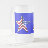 Usa Flag Star Bevroren 16 oz Mok van glas (Voorkant links)