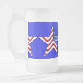 Usa Flag Star Bevroren 16 oz Mok van glas (Links)
