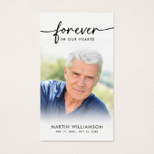 USA Flag Sympathy Funeral Photo Prayer Cards Visitekaartje (Voorkant)