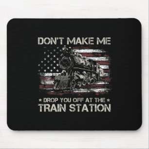 Usa Flag T-shirt Laat me je niet afzetten bij het Muismat