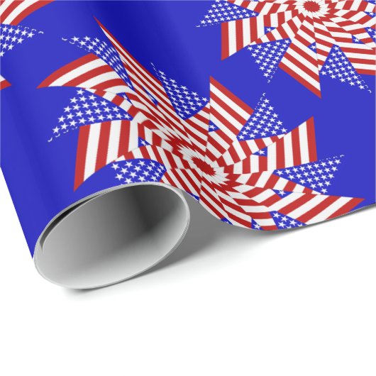 USA Flag Teabag Folding s13B-GIFT WRAPPING PAPER Cadeaupapier (Rol Hoek)