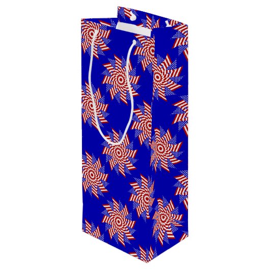 USA Flag-Teabag Folding S13b-WINE GIFT BAG Wijn Cadeautas (Achterkant Gekanteld)
