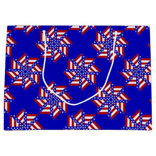USA Flag-Teabag Folding S14b-GIFT BAG L Large Cadeautasje (Voorkant)