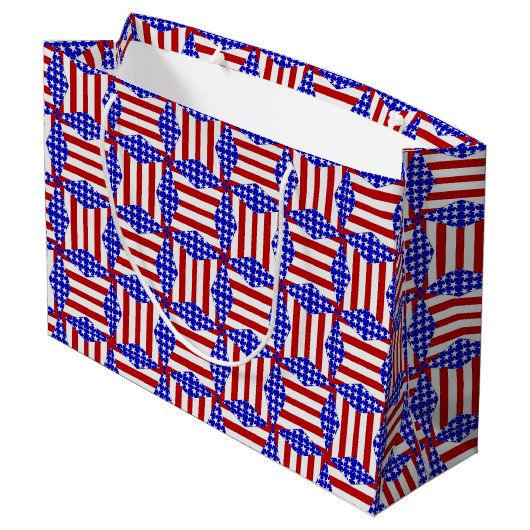 USA Flag-Teabag Folding S2-GIFT BAG L Large Cadeautasje (Achterkant Gekanteld)