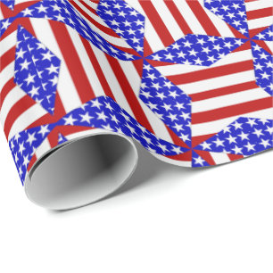 USA Flag Teabag Folding s2-GIFT WRAPPING PAPER Cadeaupapier