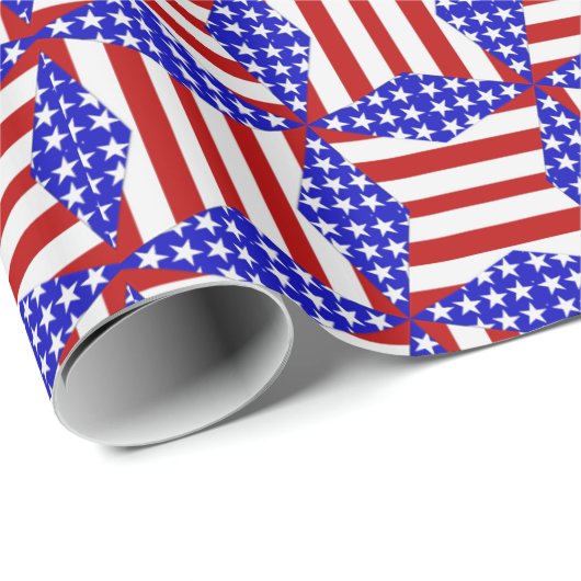 USA Flag Teabag Folding s2-GIFT WRAPPING PAPER Cadeaupapier (Rol Hoek)