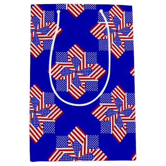 USA Flag-Teabag Folding S9b-GIFT BAG M Medium Cadeauzakje (Voorkant)