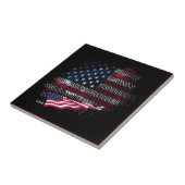 USA flag Tegeltje (Zijkant)