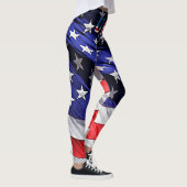 USA Flag Text met de Amerikaanse vlag Leggings (Rechts)