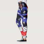 USA Flag Text met de Amerikaanse vlag Leggings (Links)