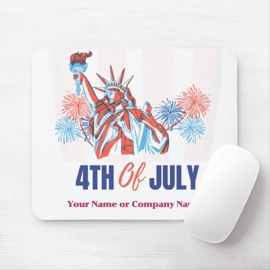 USA Flag Thema Custom 4 juli Zakelijk Muismat (Met muis)