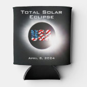 USA FLAG Totale zonsverduistering 8 april 2024 Blikjeskoeler (Voorkant)