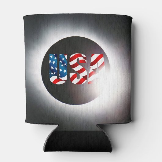 USA FLAG Totale zonsverduistering 8 april 2024 Blikjeskoeler (Achterkant)