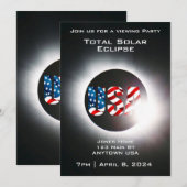 USA FLAG Totale zonsverduistering 8 april 2024 Feestdagenkaart (Voorkant / Achterkant)