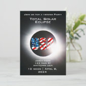 USA FLAG Totale zonsverduistering 8 april 2024 Feestdagenkaart (Staand voorkant)