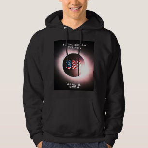 USA FLAG Totale zonsverduistering 8 april 2024 Hoodie