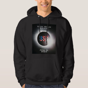 USA FLAG Totale zonsverduistering 8 april 2024 Hoodie
