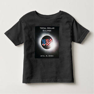 USA FLAG Totale zonsverduistering 8 april 2024 Kinder Shirts