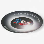 USA FLAG Totale zonsverduistering 8 april 2024 Papieren Bordje (Gekanteld)
