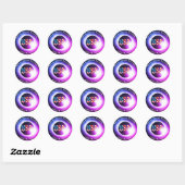 USA FLAG Totale zonsverduistering 8 april 2024 Ronde Sticker (Vel)