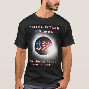 USA FLAG Totale zonsverduistering 8 april 2024 T-shirt