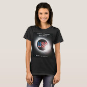 USA FLAG Totale zonsverduistering 8 april 2024 T-shirt (Voorkant volledig)