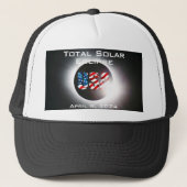 USA FLAG Totale zonsverduistering 8 april 2024 Trucker Pet (Voorkant)