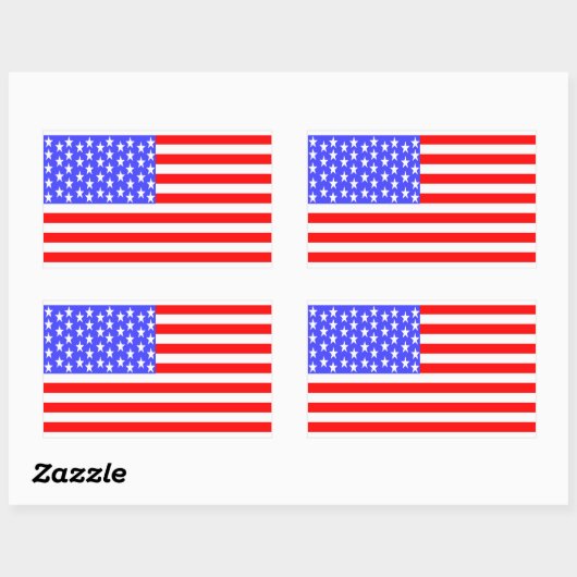 USA Flag Totally Printed Rechthoekige Sticker (Vel)