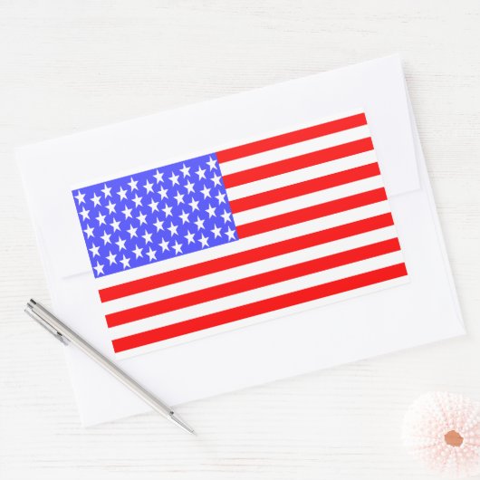 USA Flag Totally Printed Rechthoekige Sticker (Envelop)