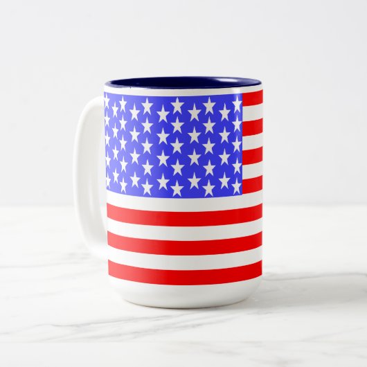 USA Flag Totally Printed Tweekleurige Koffiemok (Voorkant links)