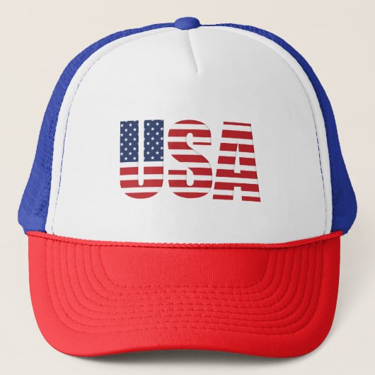 USA Flag Trucker Hat Trucker Pet (Voorkant)