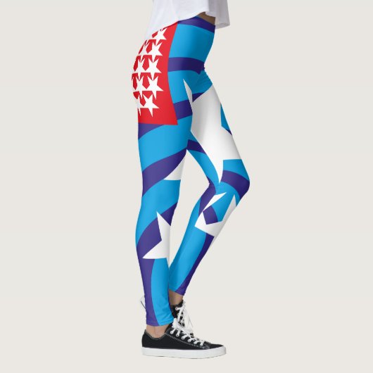 USA FLAG VERS AMERIKCA STARS By Masanser Pixelat Leggings (Rechts)