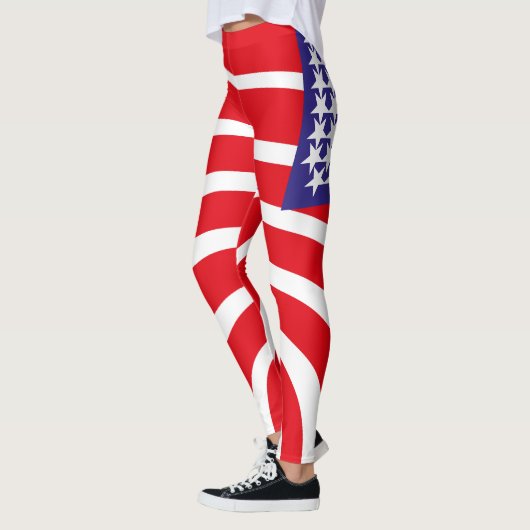 USA FLAG VERS AMERIKCA STARS by Masanser Pixelat Leggings (Links)
