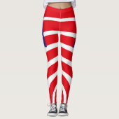 USA FLAG VERS AMERIKCA STARS by Masanser Pixelat Leggings (Voorkant)