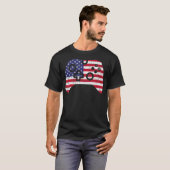 USA Flag Video Game Controller 4 van juli Gamer T-shirt (Voorkant volledig)