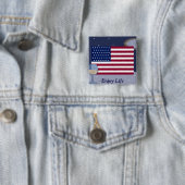 USA Flag_ Vierkante Button 5,1 Cm (In situ)