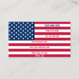 USA Flag Visitekaartje Gepersonaliseerd uw ontwerp