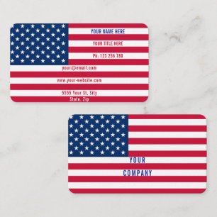 USA Flag Visitekaartje Patriottisch Gepersonalisee