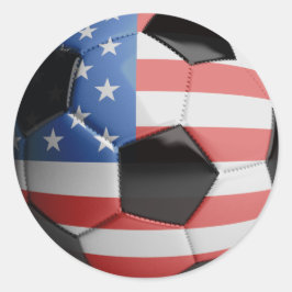 USA Flag Voetbal Ronde Sticker