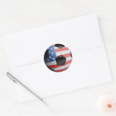 USA Flag Voetbal Ronde Sticker (Envelop)