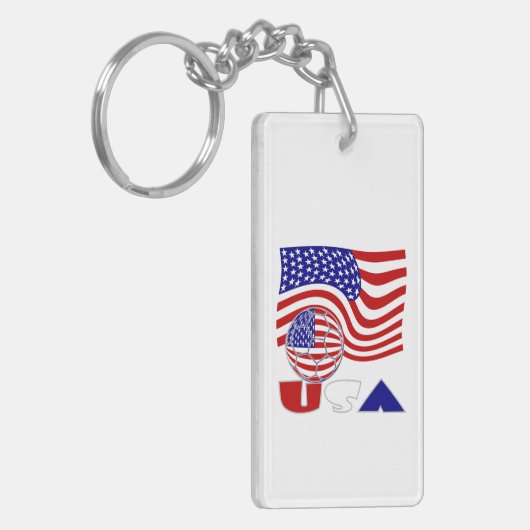 USA Flag Voetbal Sleutelhanger (Voorkant Links)