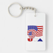 USA Flag Voetbal Sleutelhanger (Voorkant)