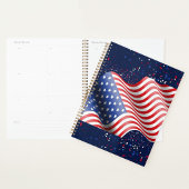 USA Flag Wavy Pattern Planner
