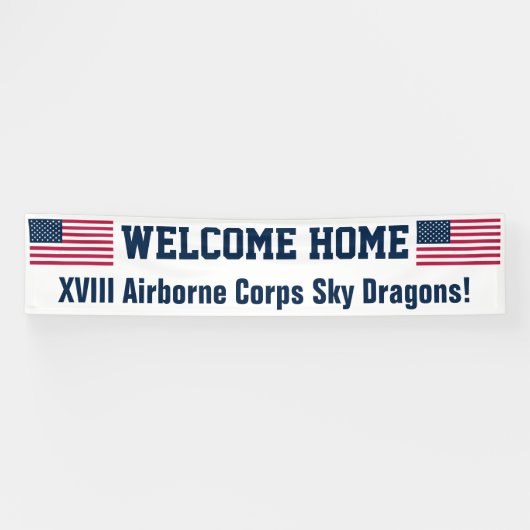 USA Flag Welkom Home Aangepaste Banner (Horizontaal)